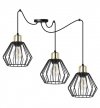 Lampa wisząca typu pająk, 3 czarne druciane klosze metalowe 18 cm ze złotym wykończeniem, E27 LIGHT HOME