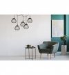 Lampa wisząca typu pająk, 5 kloszy drucianych czarnych metalowych 18 cm, złote wykończenie, E27 LIGHT HOME
