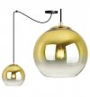 Lampa wisząca typu pająk, klosz szklany złota kula 20 cm, E27 LIGHT HOME
