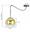 Lampa wisząca typu pająk, klosz szklany złota kula 20 cm, E27 LIGHT HOME