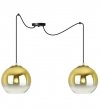 Lampa wisząca typu pająk, 2 klosze szklane złote kule 20 cm, E27 LIGHT HOME