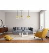 Lampa wisząca typu pająk, 3 klosze szklane złote kule 20 cm, E27 LIGHT HOME