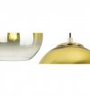 Lampa wisząca na okrągłej podsufitce 30 cm, 4 klosze szklane złote kule 15 cm, E27 LIGHT HOME