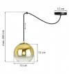 Lampa wisząca typu pająk, szklany złoty klosz kula 15 cm, E27 LIGHT HOME