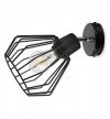 Kinkiet spot regulowany, czarny klosz druciany metalowy 18 cm, czarne wykończenie, E27 LIGHT HOME