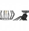 Kinkiet spot regulowany, czarny klosz druciany metalowy 18 cm, czarne wykończenie, E27 LIGHT HOME