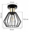 Kinkiet typu spot, czarny klosz druciany metalowy 18 cm, złote wykończenie, E27 LIGHT HOME