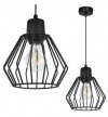 Lampa wisząca NUVOLA, z regulacją, klosz druciak, czarna, E27 LIGHT HOME
