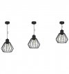 Lampa wisząca NUVOLA, z regulacją, klosz druciak, czarna, E27 LIGHT HOME