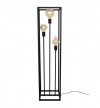 Lampa podłogowa loft HAGA CAGE, czarna, metalowa, 3 źródła światła E27 LIGHT HOME