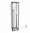 Lampa podłogowa loft HAGA CAGE, czarna, metalowa, 3 źródła światła E27 LIGHT HOME