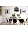 Lampa Wisząca Nowoczesna z Podwójnym Abażurem Czarno Złota E27 WERONA LIGHT HOME