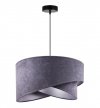 Lampa Wisząca Żyrandol z Eleganckim Abażurem Szary Welur 45 cm MEDIOLAN LIGHT HOME
