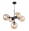 Lampa Wisząca Sufitowa Styl Loftowy, Żyrandol Czarny, Miodowe Klosze, E14 LIGHT HOME