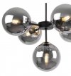 Lampa Wisząca Sufitowa z Regulacją, Żyrandol Metalowy, Grafitowe Szklane Klosze, E14 LIGHT HOME