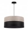 Lampa wisząca WOOD, nowoczesny czarny abażur z fornirem dębowym
