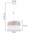 Lampa sufitowa WOOD, nowoczesny abażur z drewnianą okleiną, 30cm