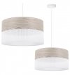 Lampa wisząca WOOD, elegancki biały abażur nad stół lub sofę, fornir, 40cm