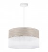 Lampa wisząca WOOD, elegancki biały abażur nad stół lub sofę, fornir, 40cm