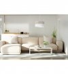 Lampa wisząca WOOD, elegancki biały abażur nad stół lub sofę, fornir, 40cm
