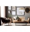 Lampa sufitowa WOOD, biały abażur ze złotym fornirem dębowym, 44cm