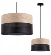 Lampa sufitowa WOOD, elegancki abażur z dodatkiem naturalnego dębu