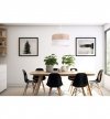Lampa wisząca WOOD, elegancki biały abażur nad stół lub sofę, fornir