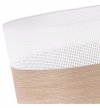 Lampa wisząca WOOD, elegancki biały abażur nad stół lub sofę, fornir