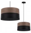 Lampa wisząca WOOD, czarny abażur z okleiną z naturalnego drewna, 35cm