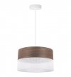 Lampa wisząca WOOD, 30cm, klasyczny biały abażur z dodatkiem drewna