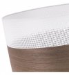 Lampa wisząca WOOD, 30cm, klasyczny biały abażur z dodatkiem drewna