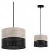 Lampa sufitowa WOOD, pojedynczy czarny abażur z fornirem dębowym, 20cm