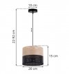 Lampa wisząca WOOD, żyrandol z eleganckim abażurem z forniru, E27