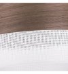 Lampa sufitowa WOOD, biały abażur loft o średnicy 20cm, fornir orzechowy