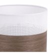 Lampa sufitowa WOOD, biały abażur loft o średnicy 20cm, fornir orzechowy