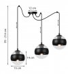 Lampa sufitowa TOLEDO, pająk, loft, do salonu i sypialni, trzy klosze kule, E14