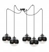 Lampa sufitowa TOLEDO, pająk, czarny żyrandol do pokoju i sypialni, E14