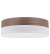 Lampa sufitowa WOOD, okrągły plafon z białym abażurem 50cm, do salonu i sypialni
