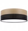 Lampa typu plafon WOOD, sufitowa, 40cm, czarny abażur, złoty fornir dębowy