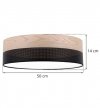 Lampa typu plafon WOOD, sufitowa, na 3 żarówki, czarny abażur 50cm, do salonu