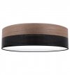 Lampa typu plafon z abażurem WOOD, czarno-brązowa, fornir orzechowy, 3xE27
