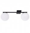 Lampa sufitowa plafon ALTA, czarna, białe klosze, nowoczesna, eklektyczna, do salonu, 2xE14