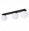 Lampa sufitowa listwa ALTA, czarny plafon loft, nowoczesny, białe kuliste klosze, LED, gwint E14