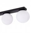 Lampa sufitowa listwa ALTA, czarny plafon loft, nowoczesny, białe kuliste klosze, LED, gwint E14