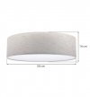 Lampa typu plafon z okrągłym abażurem STONE, sufitowa, ekologiczna, len, beżowy, E27