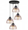 Lampa wisząca VENICE, sufitowa, żyrandol, czarna listwa, miodowe szkło, do jadalni, kuchni