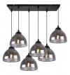 Lampa sufitowa VENICE, wisząca, czarny żyrandol, grafitowe szkło, do kuchni, jadalni, salonu
