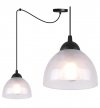 Lampa wisząca VENICE, sufitowa, żyrandol typu pająk, czarny, białe szkło, pojedynczy, misa