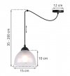Lampa wisząca VENICE, sufitowa, żyrandol typu pająk, czarny, białe szkło, pojedynczy, misa