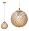 Lampa wisząca CANNES, sufitowa, pojedyncza, miodowy kryształ, kula glamour do salonu, jadalni